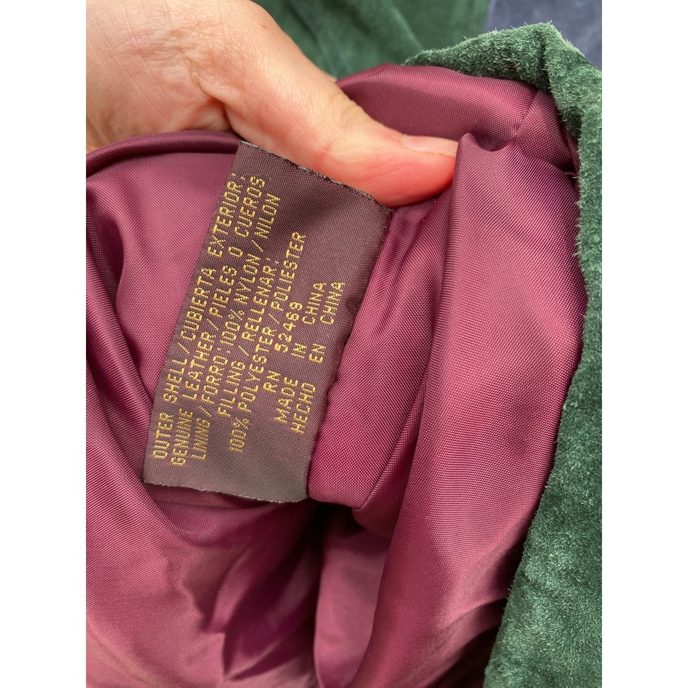 Vintage 1990s Suede Leather Colorblock Jacket Large Retro Parka Coat Granola 90s - Picture 4 of 6
